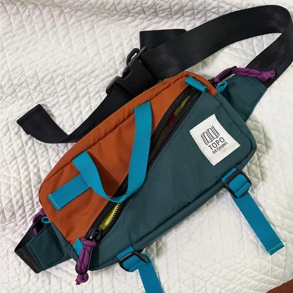 Topo Designs Orange and Teal Belt Bag - Picture 1 of 3